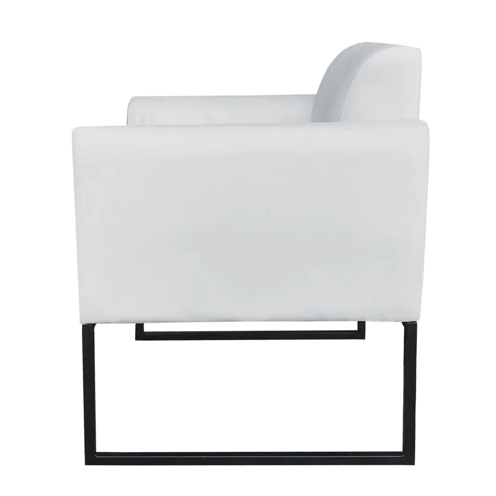 Poltrona Decorativa Base Industrial Preto Maressa S10 Suede Cinza - Ibiza