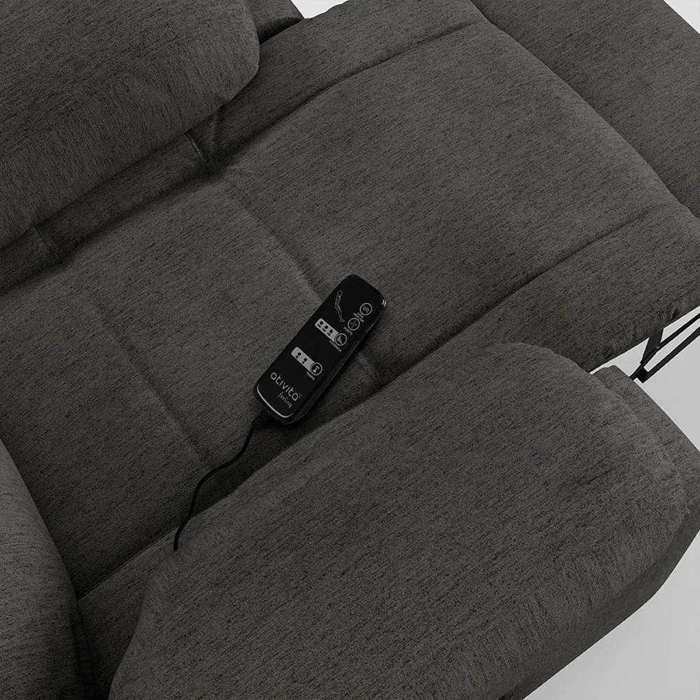 Poltrona do Papai Reclinável Pietra Elétrica LED Massagem FH9 Linho Grafite - Mpozenato