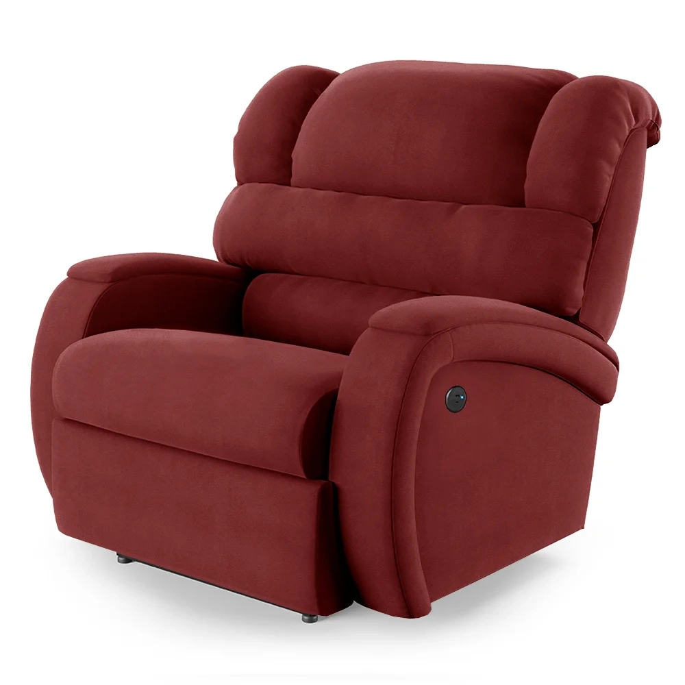 Poltrona do Papai Reclinável Kalie Power Elétrica USB FH9 Veludo Vermelho - Mpozenato