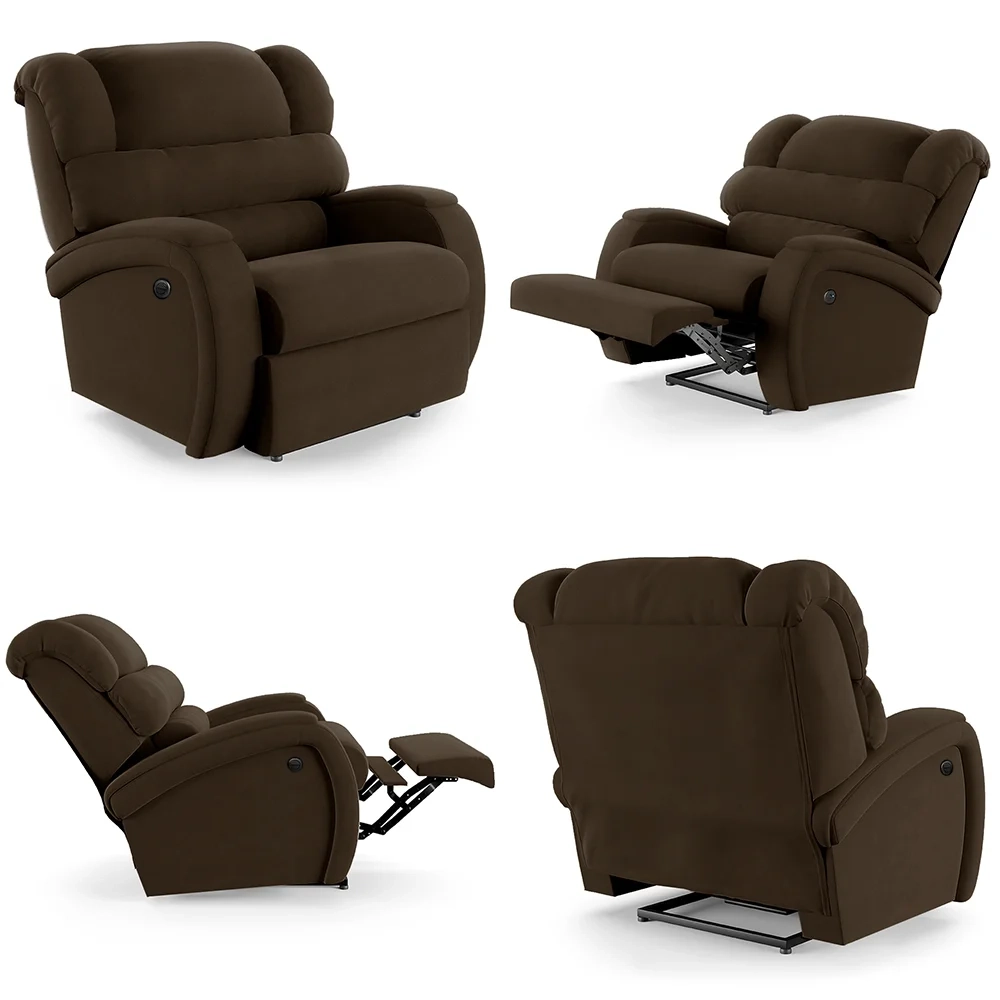 Poltrona do Papai Reclinável Kalie Power Elétrica Massagem FH9 Veludo Marrom - Mpozenato