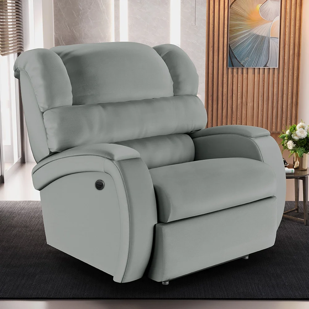 Poltrona do Papai Reclinável Kalie Power Elétrica Massagem FH9 PU Cinza - Mpozenato