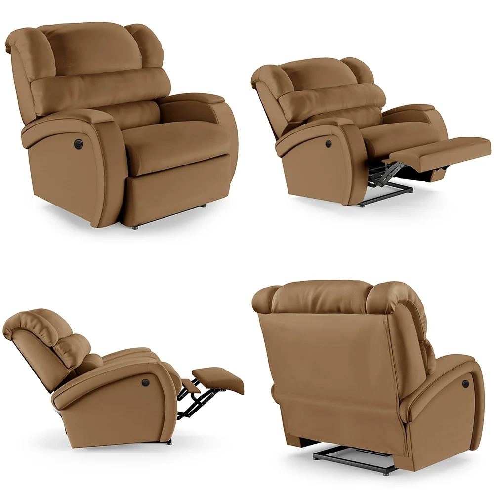 Poltrona do Papai Reclinável Kalie Power Elétrica Massagem FH9 PU Caramelo - Mpozenato