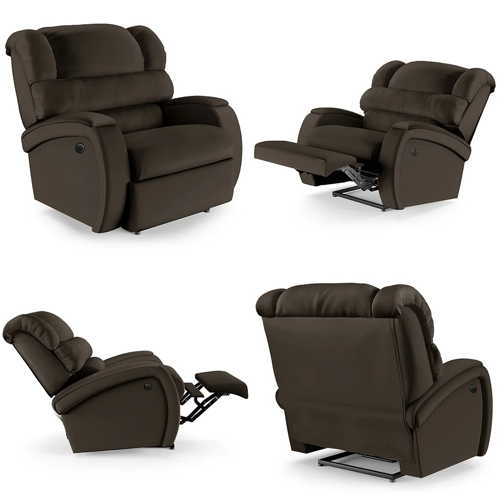 Poltrona do Papai Reclinável Kalie Power Elétrica Massagem FH9 PU Marrom - Mpozenato
