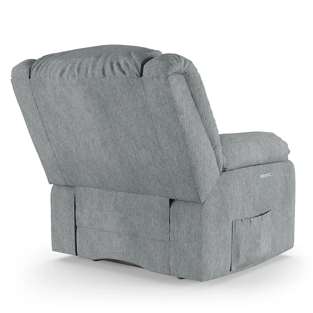 Poltrona do Papai Reclinável Pietra Elétrica LED Massagem FH9 Linho Cinza - Mpozenato