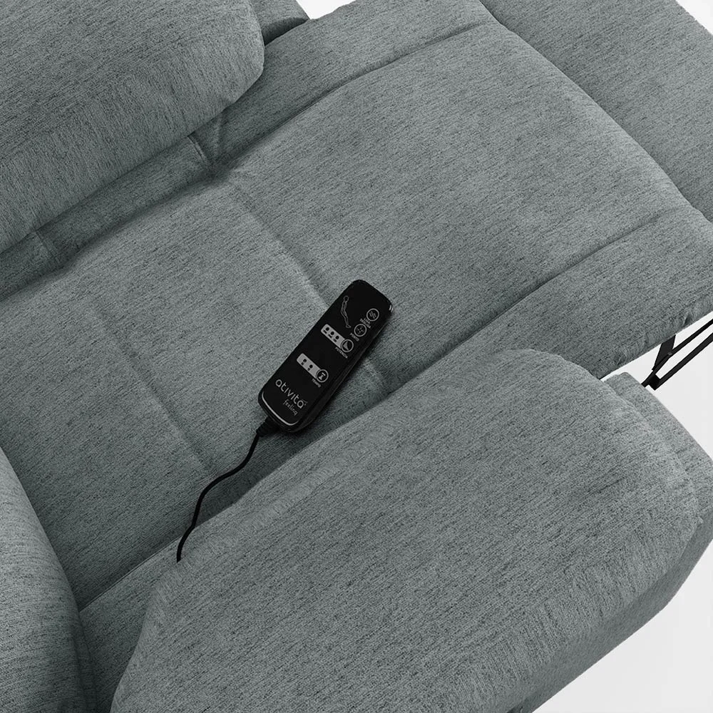 Poltrona do Papai Reclinável Pietra Elétrica LED Massagem FH9 Linho Cinza - Mpozenato