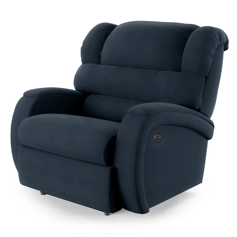 Poltrona do Papai Reclinável Kalie Power Elétrica Massagem FH9 Veludo Azul - Mpozenato