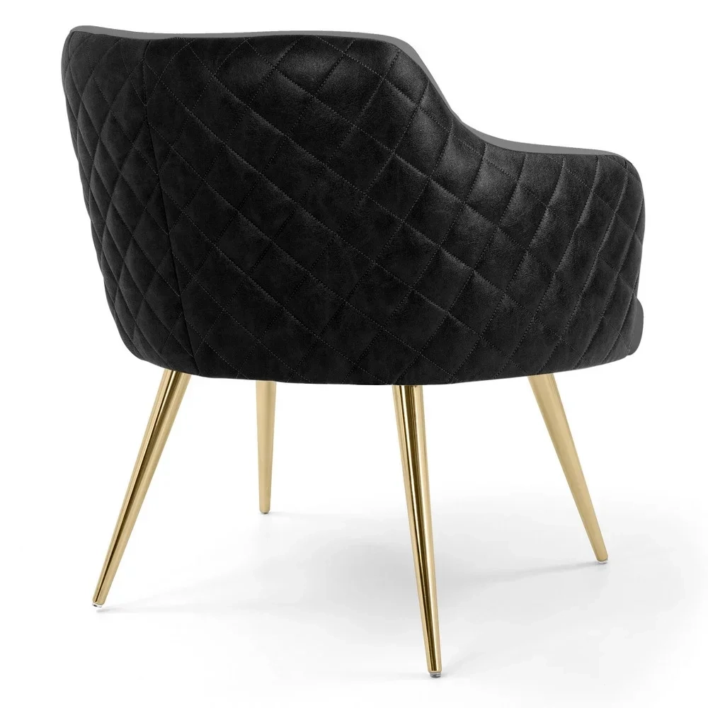 Poltrona Decorativa Jade Pés Alumínio Metalizado C-416 Corano Tressê Linho Cinza Escuro - Domi