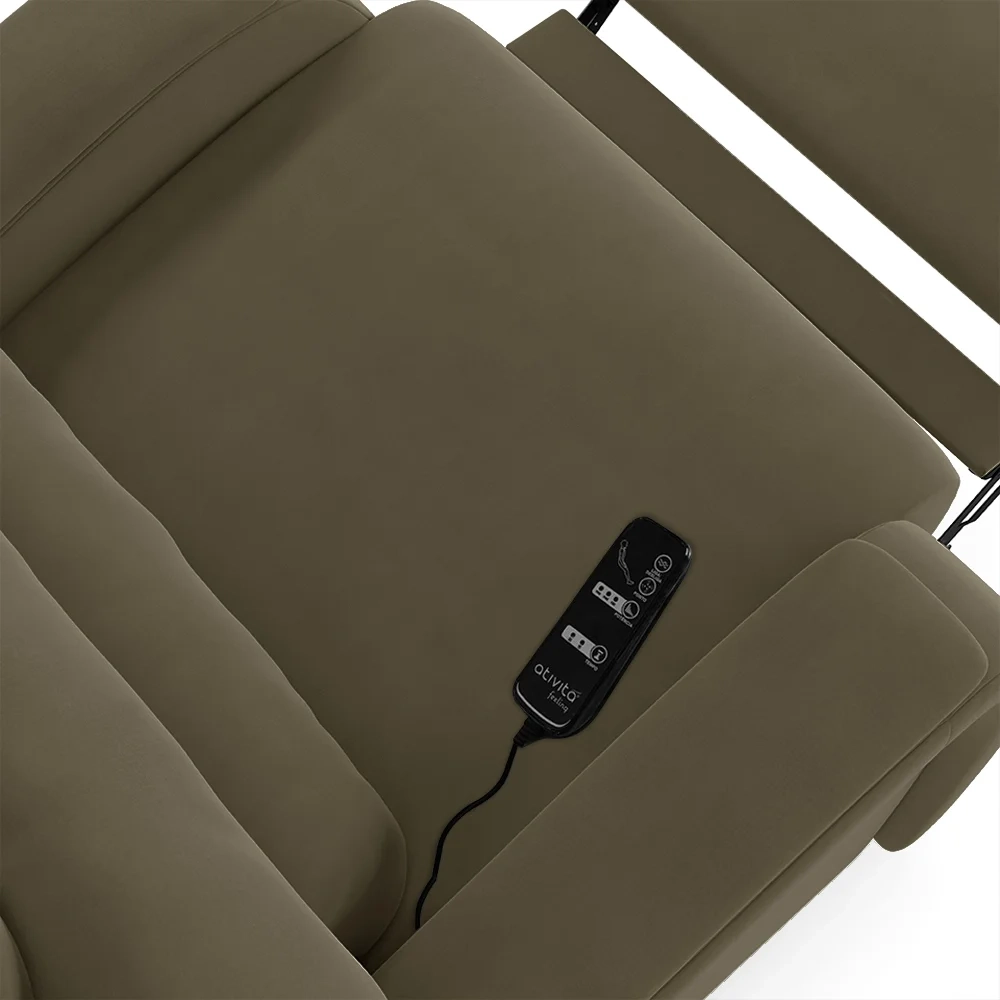 Poltrona do Papai Reclinável Kalie Power Elétrica Massagem FH9 Veludo Capuccino - Mpozenato