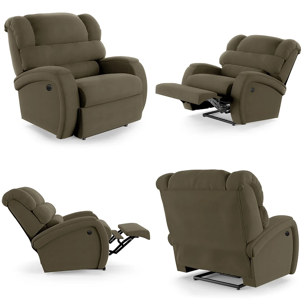 Poltrona do Papai Reclinável Kalie Power Elétrica Massagem FH9 Veludo Capuccino - Mpozenato