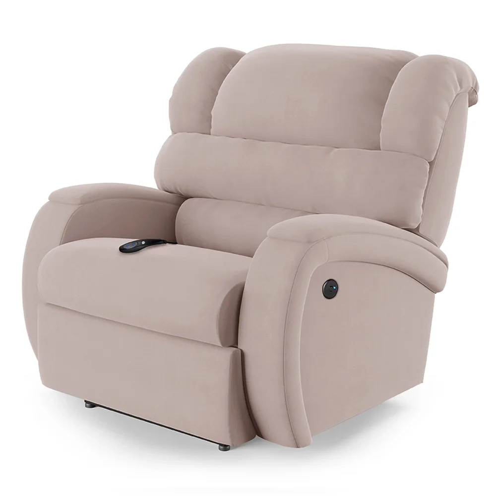 Poltrona do Papai Reclinável Kalie Power Elétrica Massagem FH9 Veludo Rosê - Mpozenato
