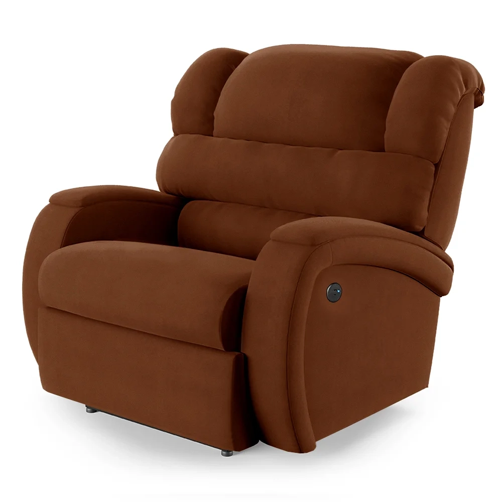 Poltrona do Papai Reclinável Kalie Power Elétrica Massagem FH9 Veludo Terracota - Mpozenato