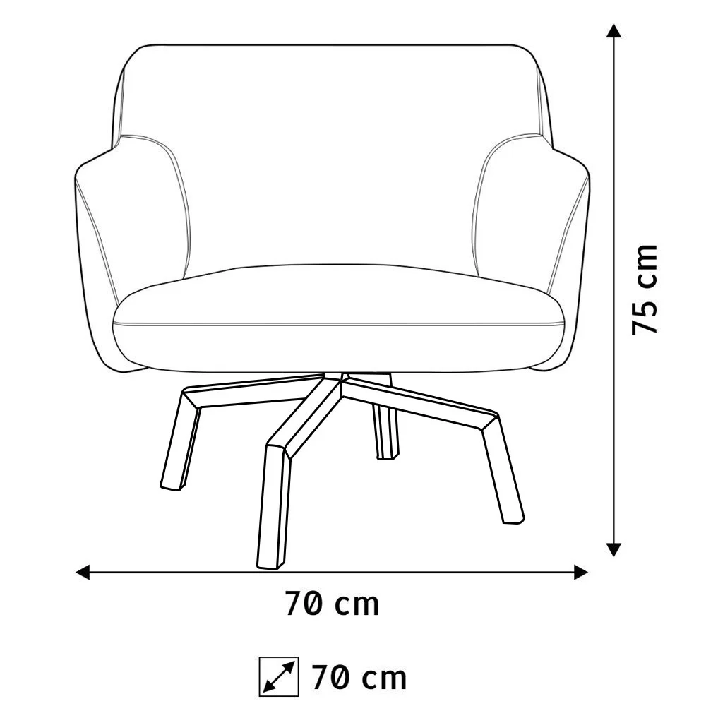 Poltrona Decorativa Jade Base Ka Giratória Corano Tressê Lona C-05/D-315 Cinza Claro - Domi