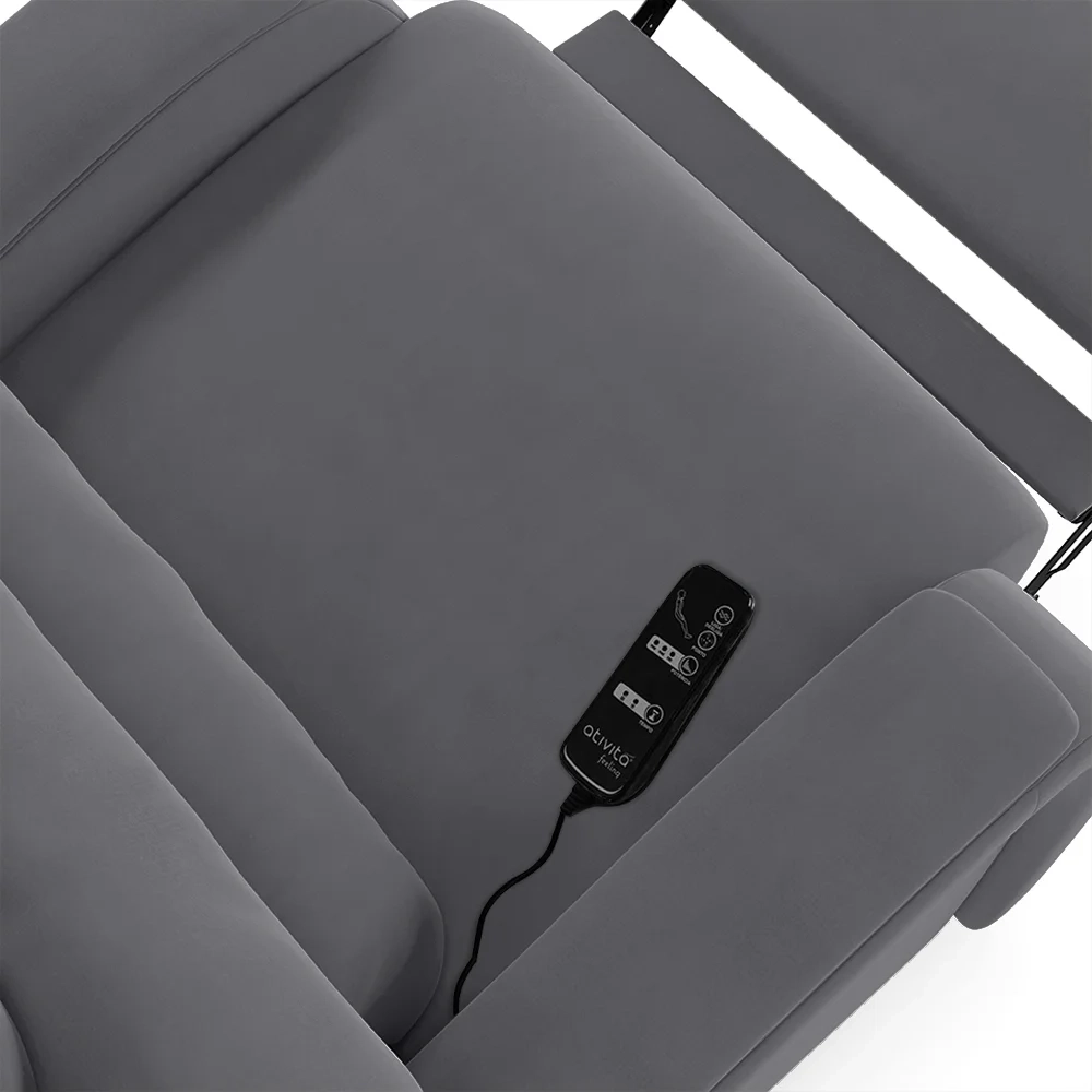 Poltrona do Papai Reclinável Kalie Power Elétrica Massagem FH9 Veludo Cinza - Mpozenato