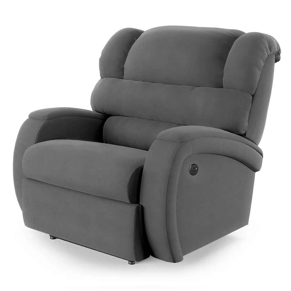 Poltrona do Papai Reclinável Kalie Power Elétrica Massagem FH9 Veludo Cinza - Mpozenato