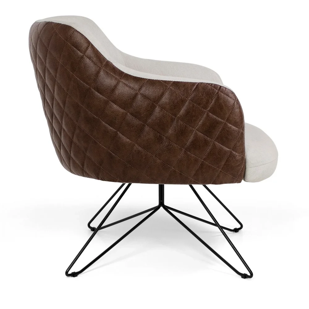 Poltrona Decorativa Jade C-107 Facto/Linho Bege - Domi