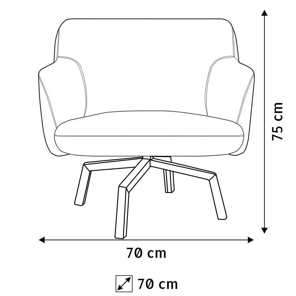 Poltrona Decorativa Jade Base Ka Giratória C-416 Corano Tressê Linho Cinza Escuro - Domi