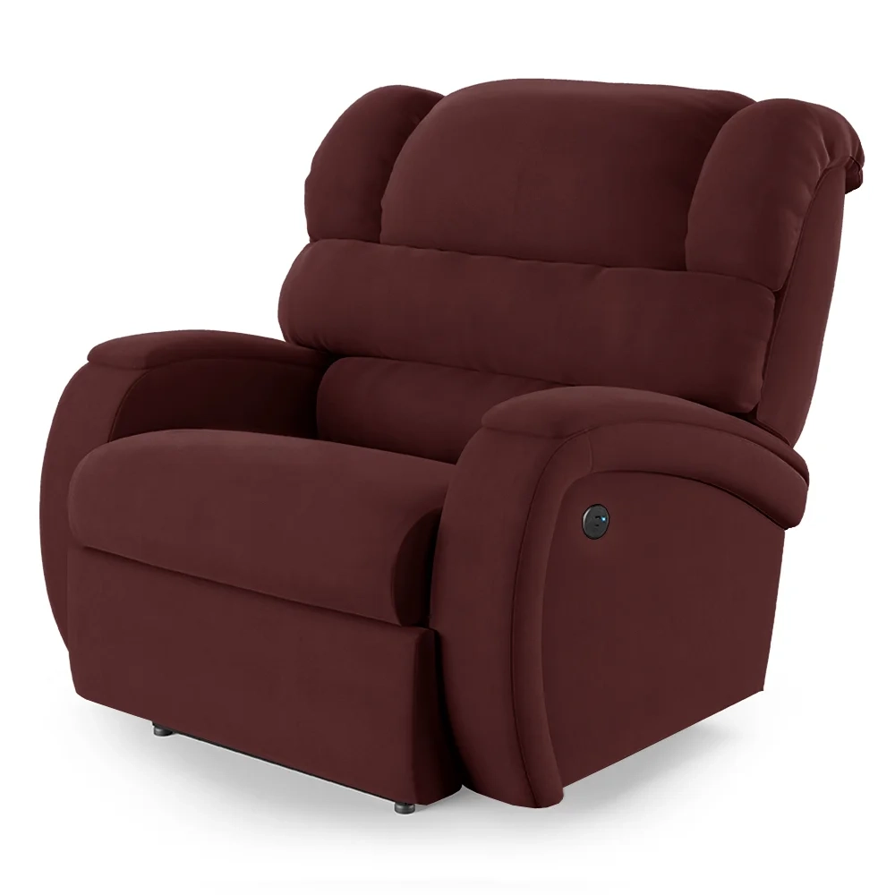 Poltrona do Papai Reclinável Kalie Power Elétrica Massagem FH9 Veludo Vinho - Mpozenato