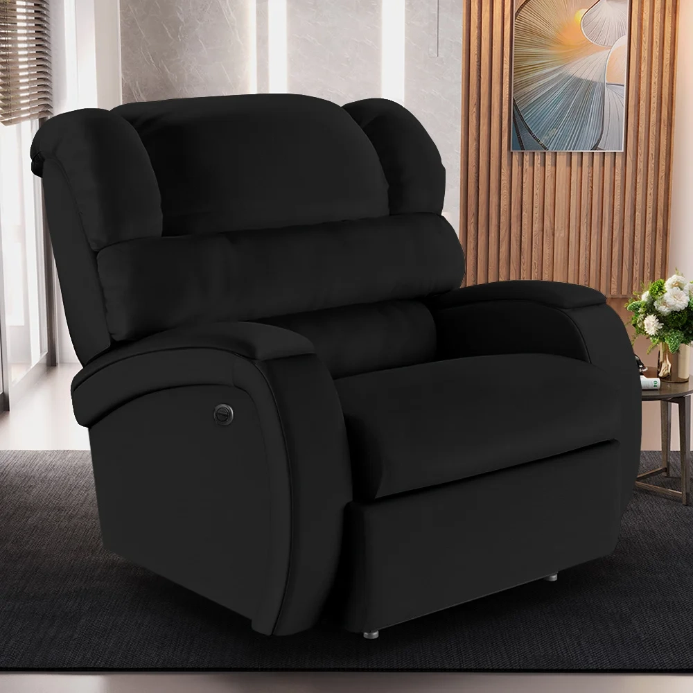 Poltrona do Papai Reclinável Kalie Power Elétrica Massagem FH9 PU Preto - Mpozenato