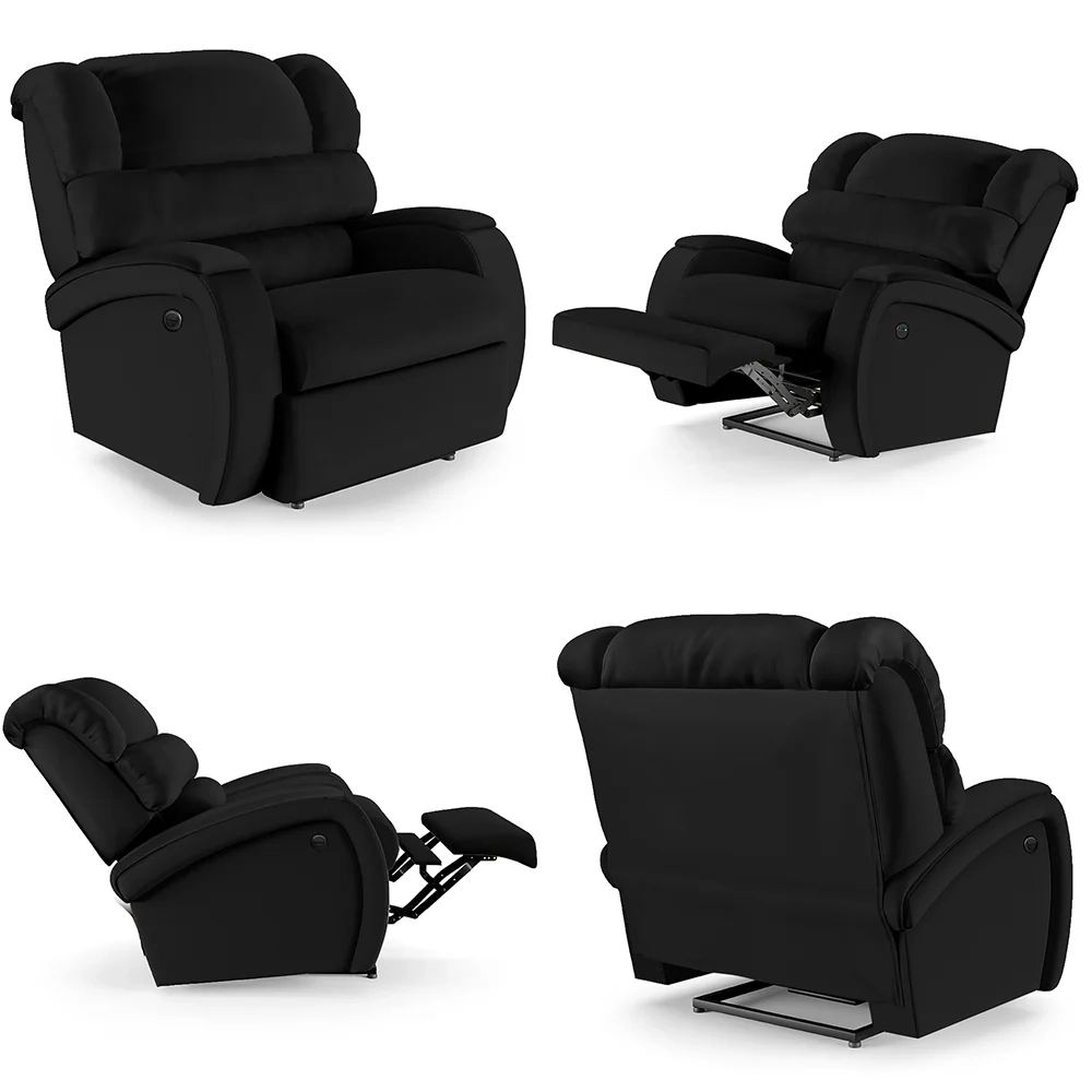 Poltrona do Papai Reclinável Kalie Power Elétrica Massagem FH9 PU Preto - Mpozenato