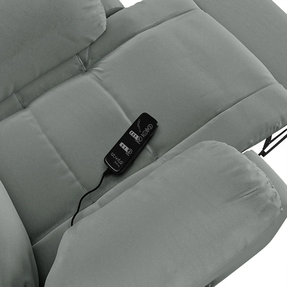 Poltrona do Papai Reclinável Pietra Elétrica LED Massagem FH9 PU Cinza - Mpozenato