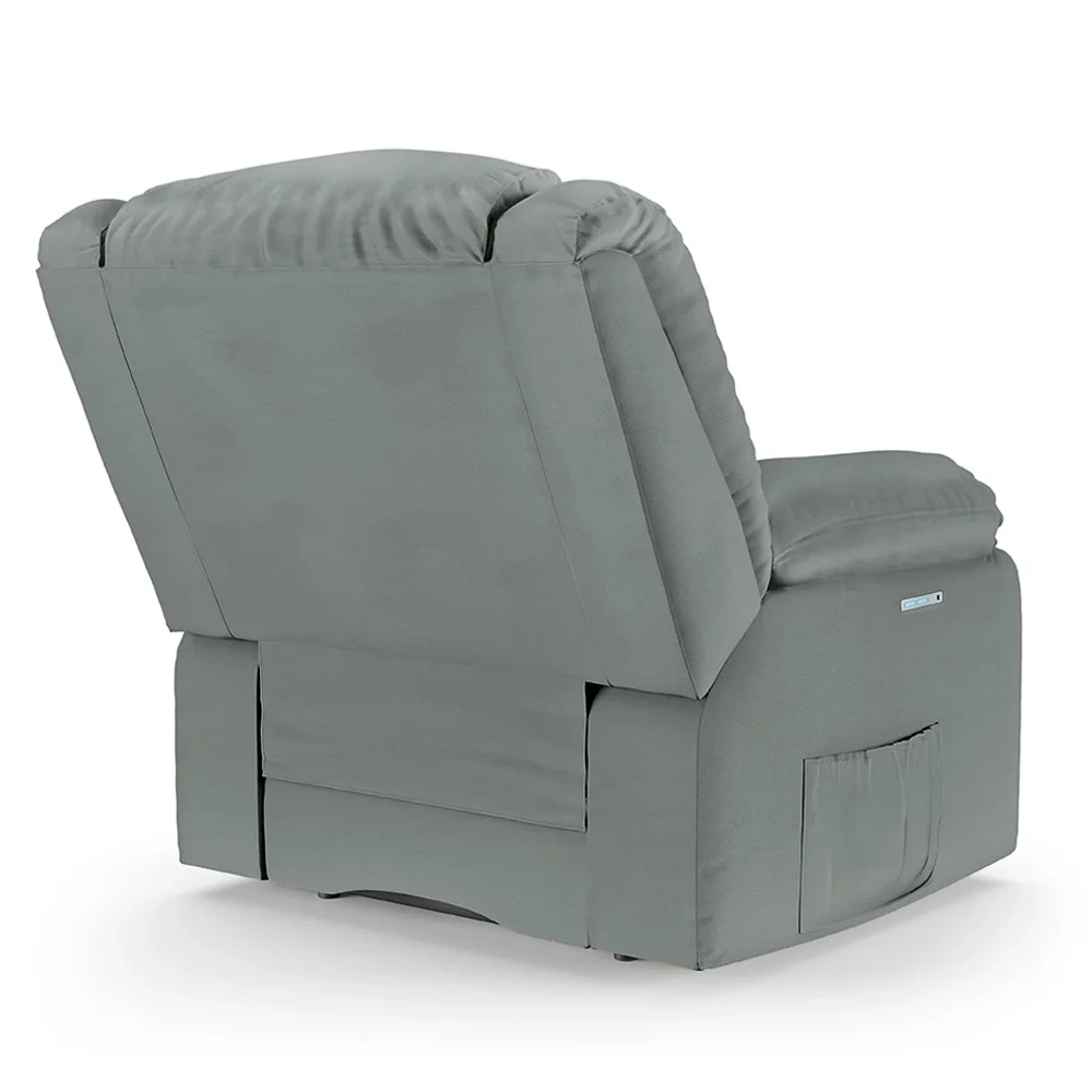 Poltrona do Papai Reclinável Pietra Elétrica LED Massagem FH9 PU Cinza - Mpozenato