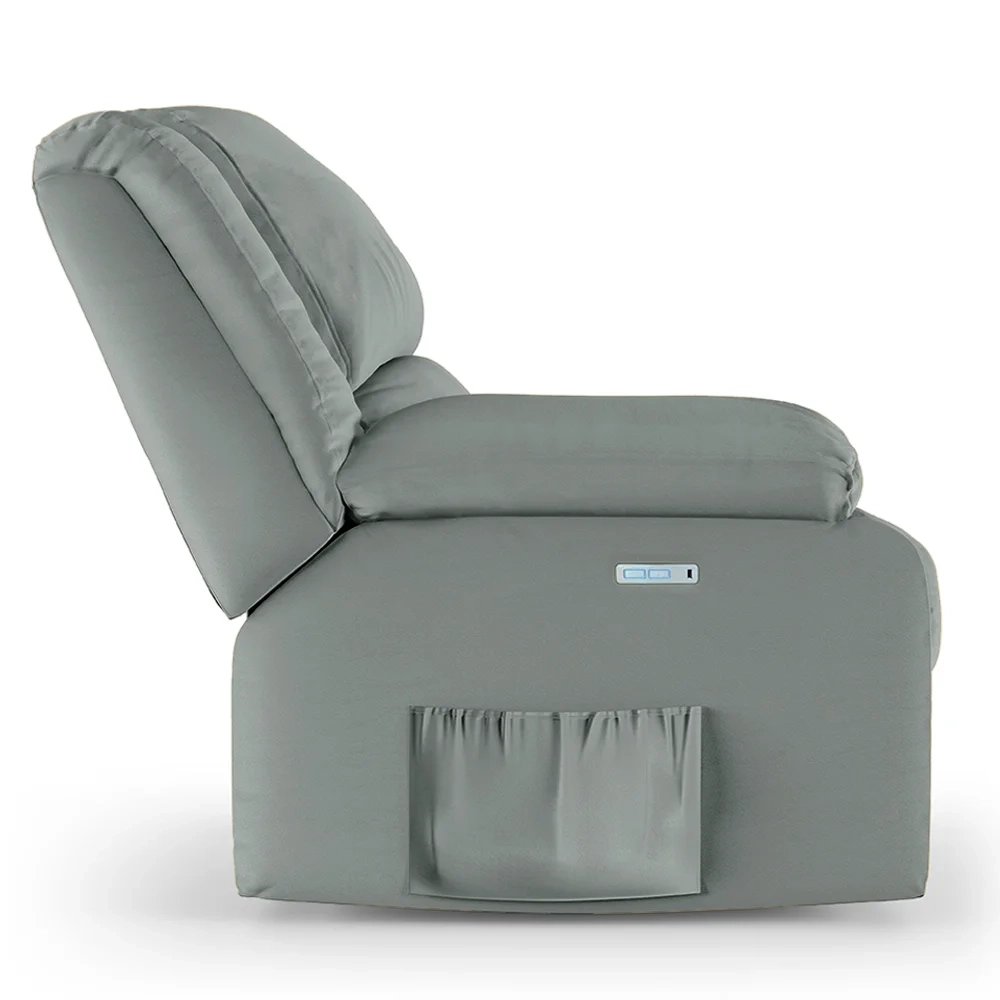 Poltrona do Papai Reclinável Pietra Elétrica LED Massagem FH9 PU Cinza - Mpozenato