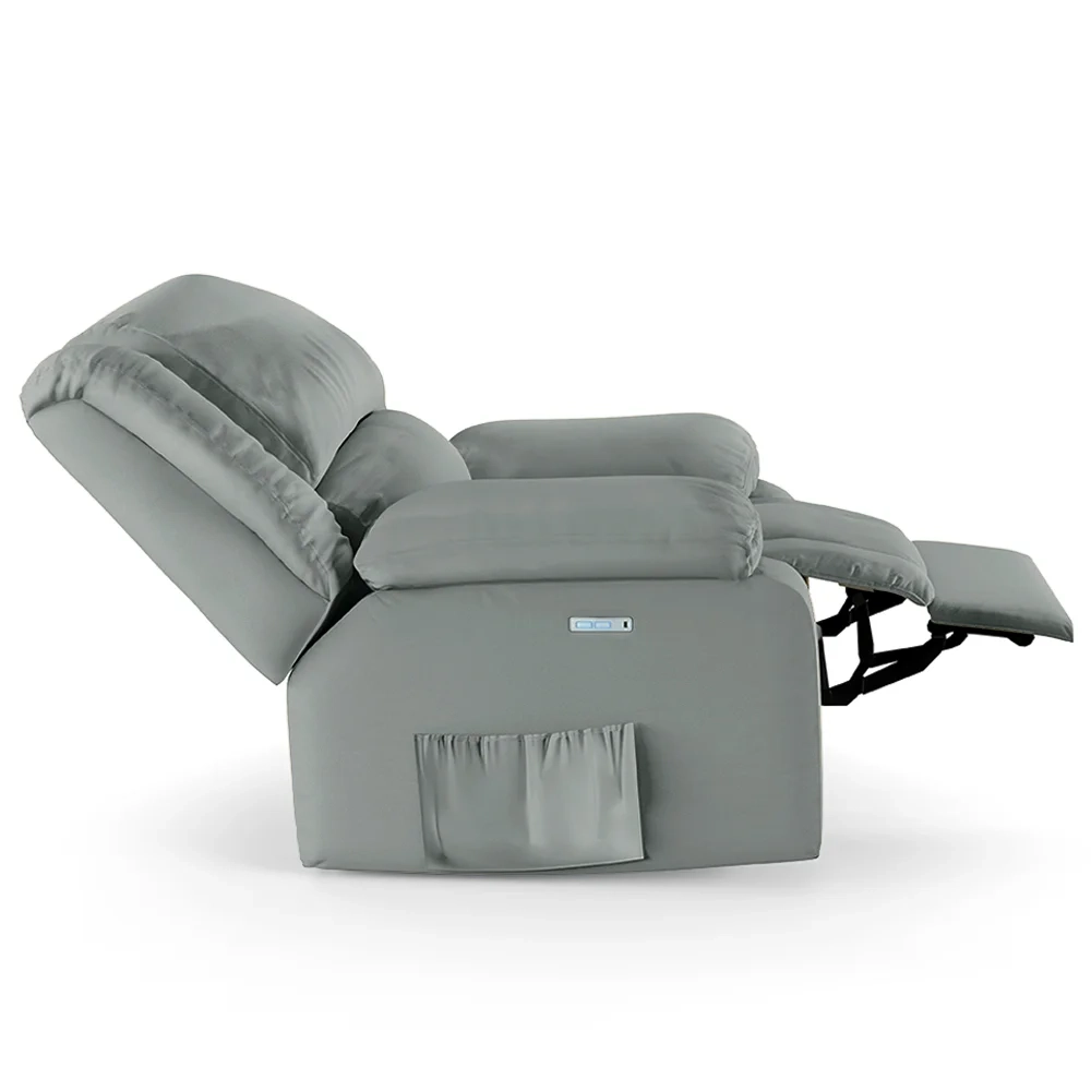 Poltrona do Papai Reclinável Pietra Elétrica LED Massagem FH9 PU Cinza - Mpozenato