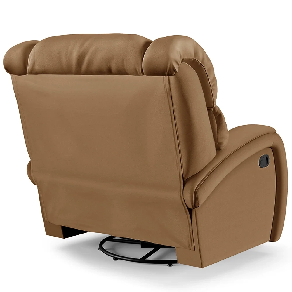Poltrona do Papai Reclinável Kalie Glider Giratória FH9 PU Caramelo - Mpozenato