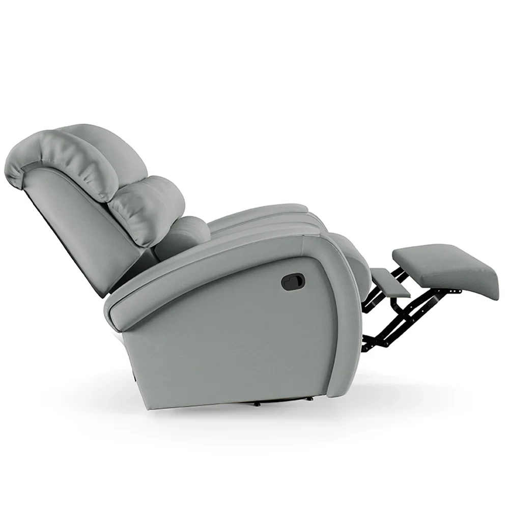 Poltrona do Papai Reclinável Kalie Glider Giratória FH9 PU Cinza - Mpozenato