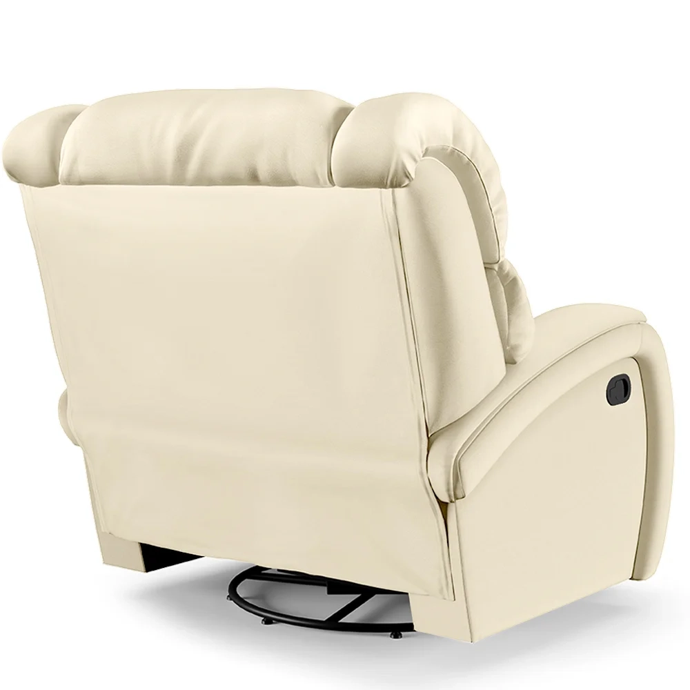 Poltrona do Papai Reclinável Kalie Glider Giratória FH9 PU Bege - Mpozenato