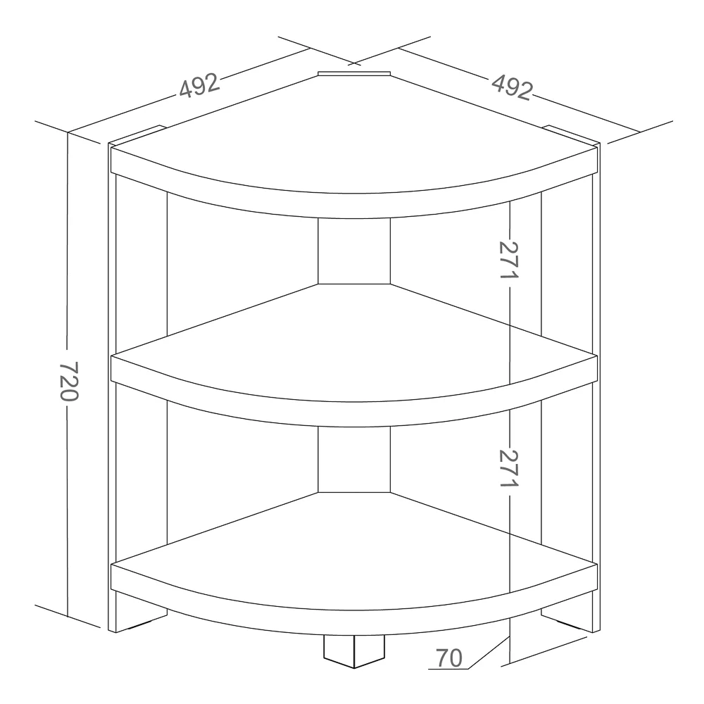 Estante Decorativa Lateral Multiuso Wind Olmo - Artany