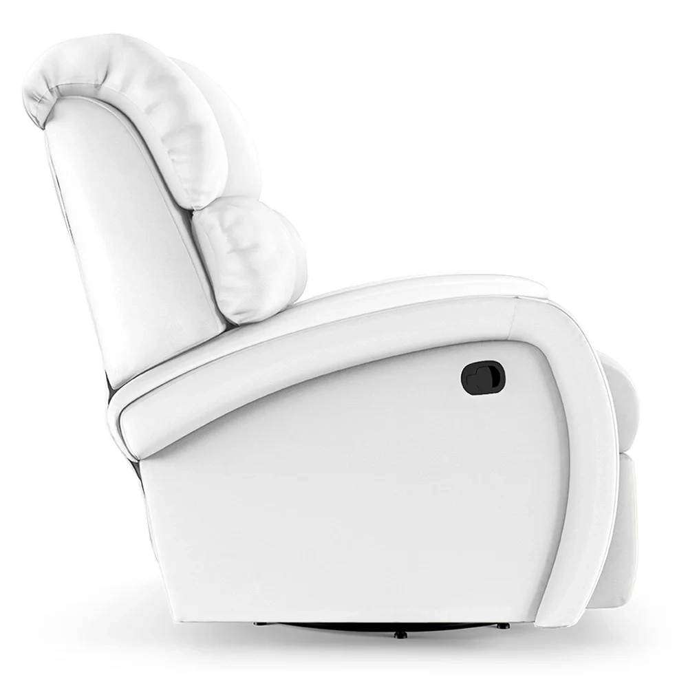 Poltrona do Papai Reclinável Kalie Glider Giratória FH9 PU Branco - Mpozenato
