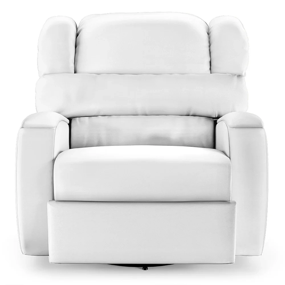 Poltrona do Papai Reclinável Kalie Glider Giratória FH9 PU Branco - Mpozenato
