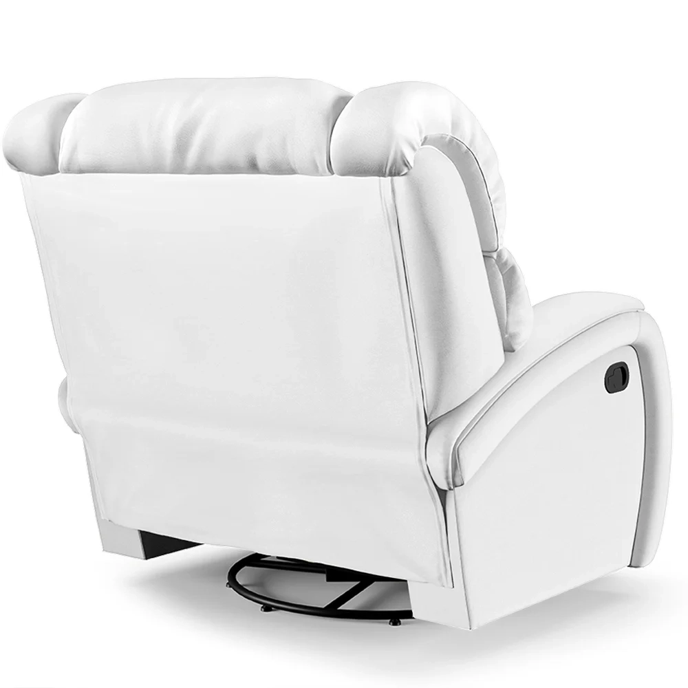 Poltrona do Papai Reclinável Kalie Glider Giratória FH9 PU Branco - Mpozenato