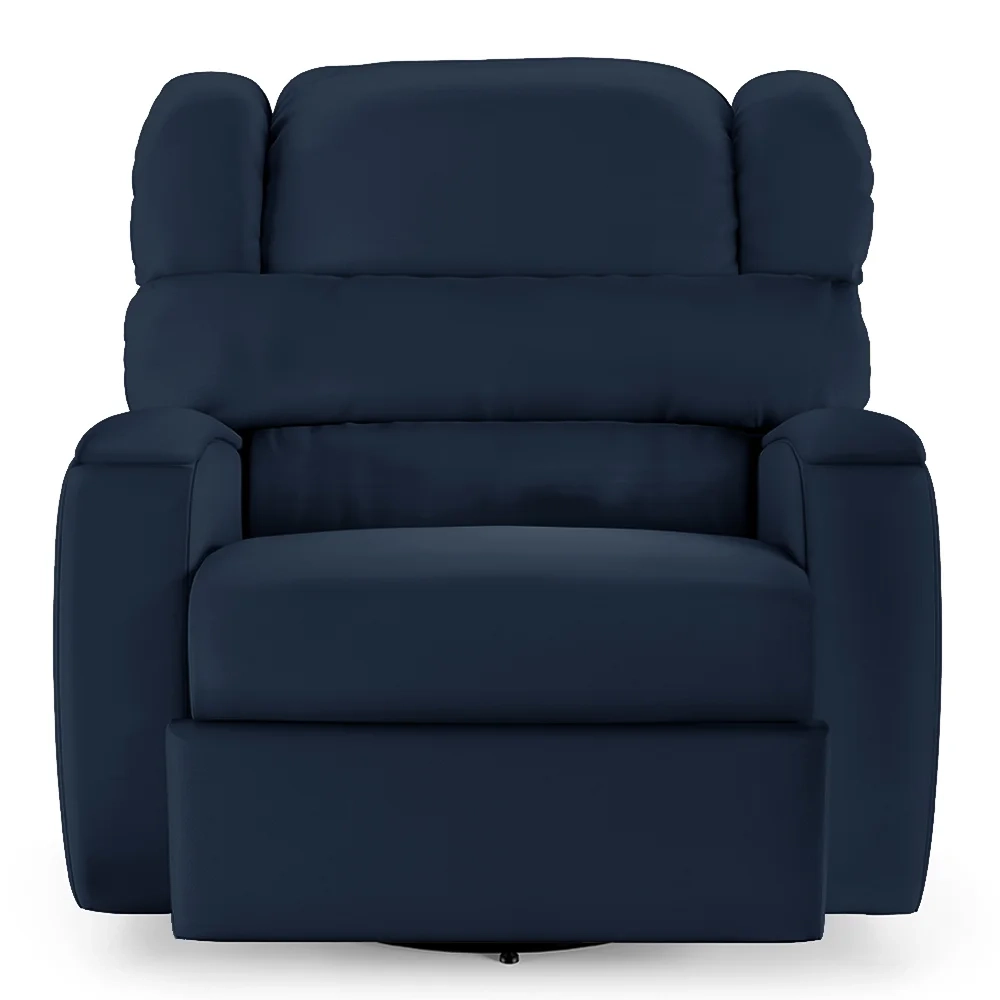 Poltrona do Papai Reclinável Kalie Glider Giratória FH9 PU Azul - Mpozenato