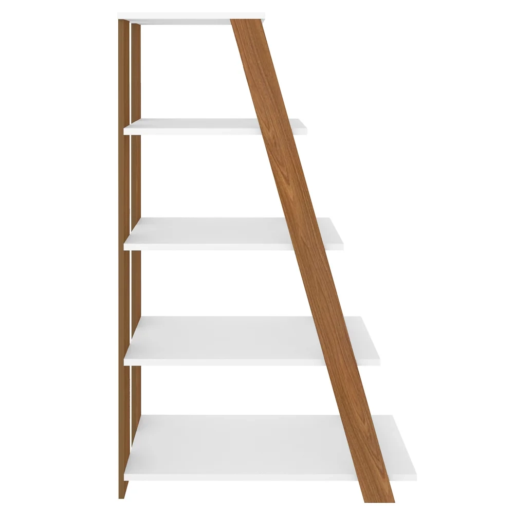 Estante Livreiro Multiuso Decorativa Star 5 Prateleiras Freijo/Branco - Artany