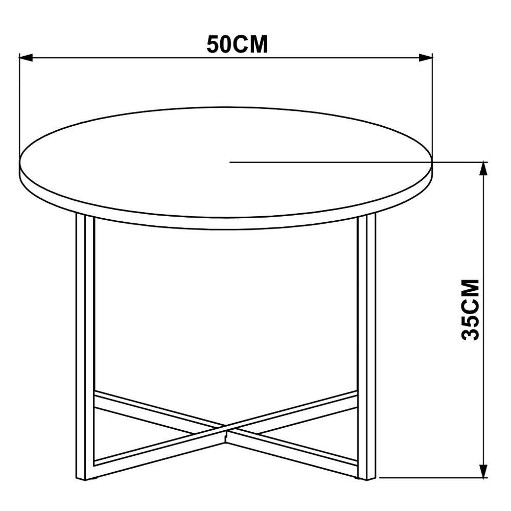 Mesa De Centro Redonda Média Volpi 27857 Vermont Base Preta - Artesano