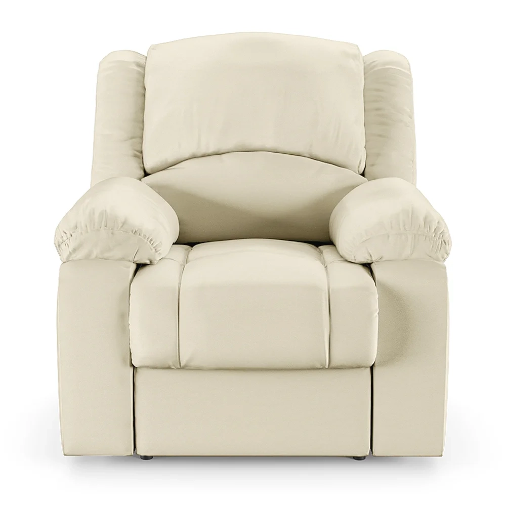 Poltrona do Papai Reclinável Pietra Elétrica LED Massagem FH9 PU Bege - Mpozenato
