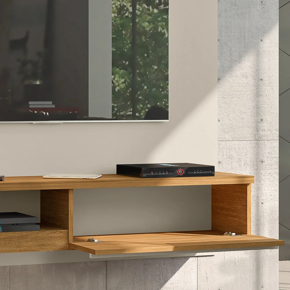 Painel Suspenso Para TV Até 55 Pol. Denver Off White/Cinamomo - Bechara