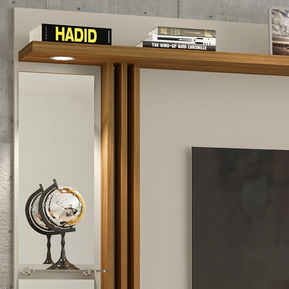 Painel Suspenso Para TV Até 55 Pol. Denver Off White/Cinamomo - Bechara