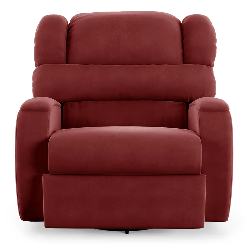 Poltrona do Papai Reclinável Kalie Glider Giratória FH9 Veludo Vermelho - Mpozenato