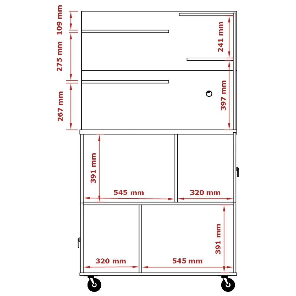 Armário Multiuso 2 Portas Cantinho do Café Aconchego Nature Off White - Patrimar