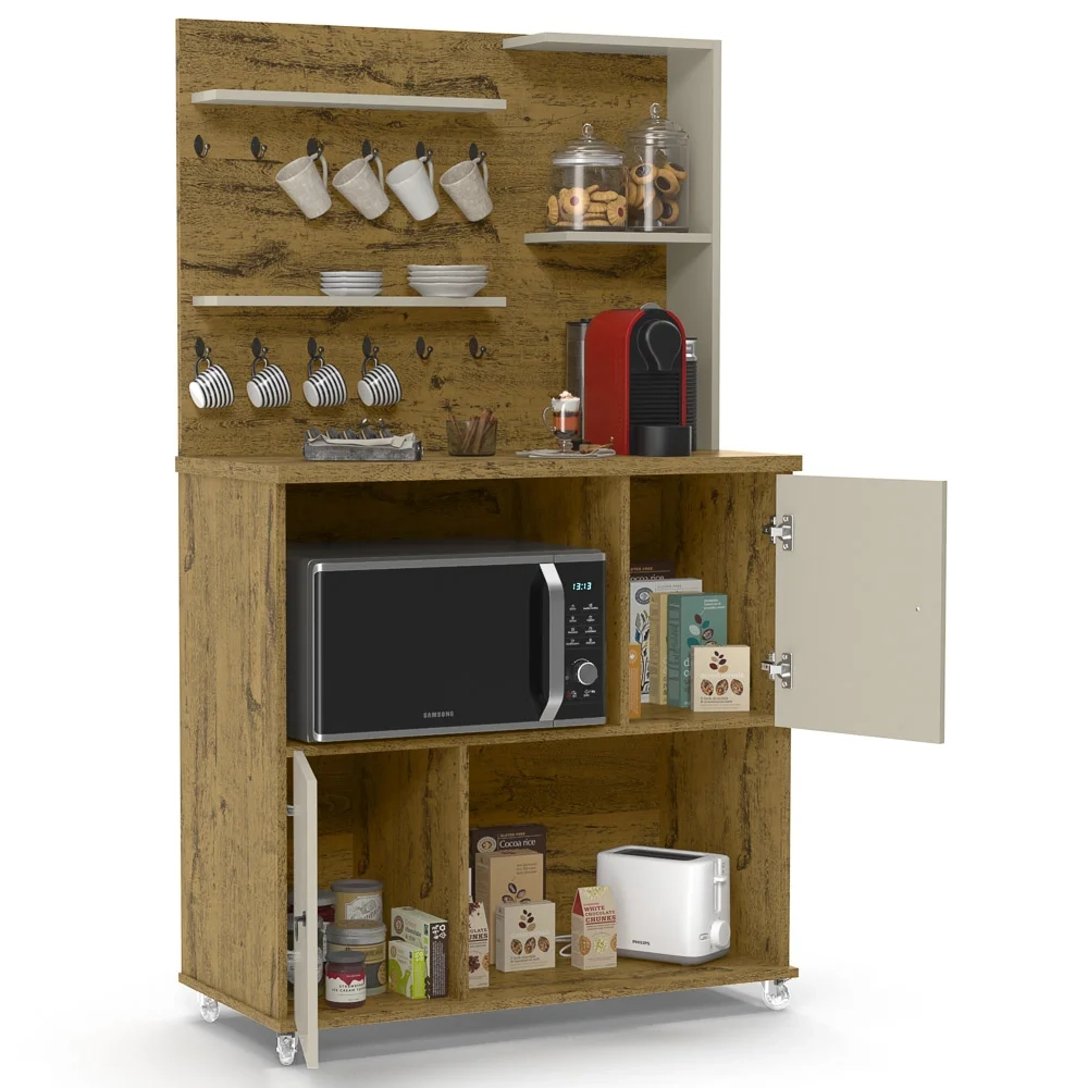 Armário Multiuso 2 Portas Cantinho do Café Aconchego Nature Off White - Patrimar