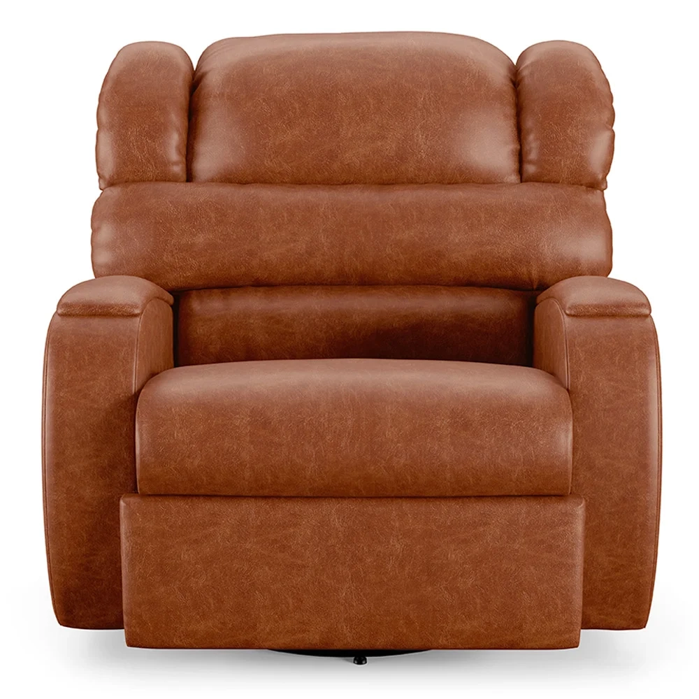 Poltrona do Papai Reclinável Kalie Glider Giratória FH9 PU Caramelo Brilho - Mpozenato