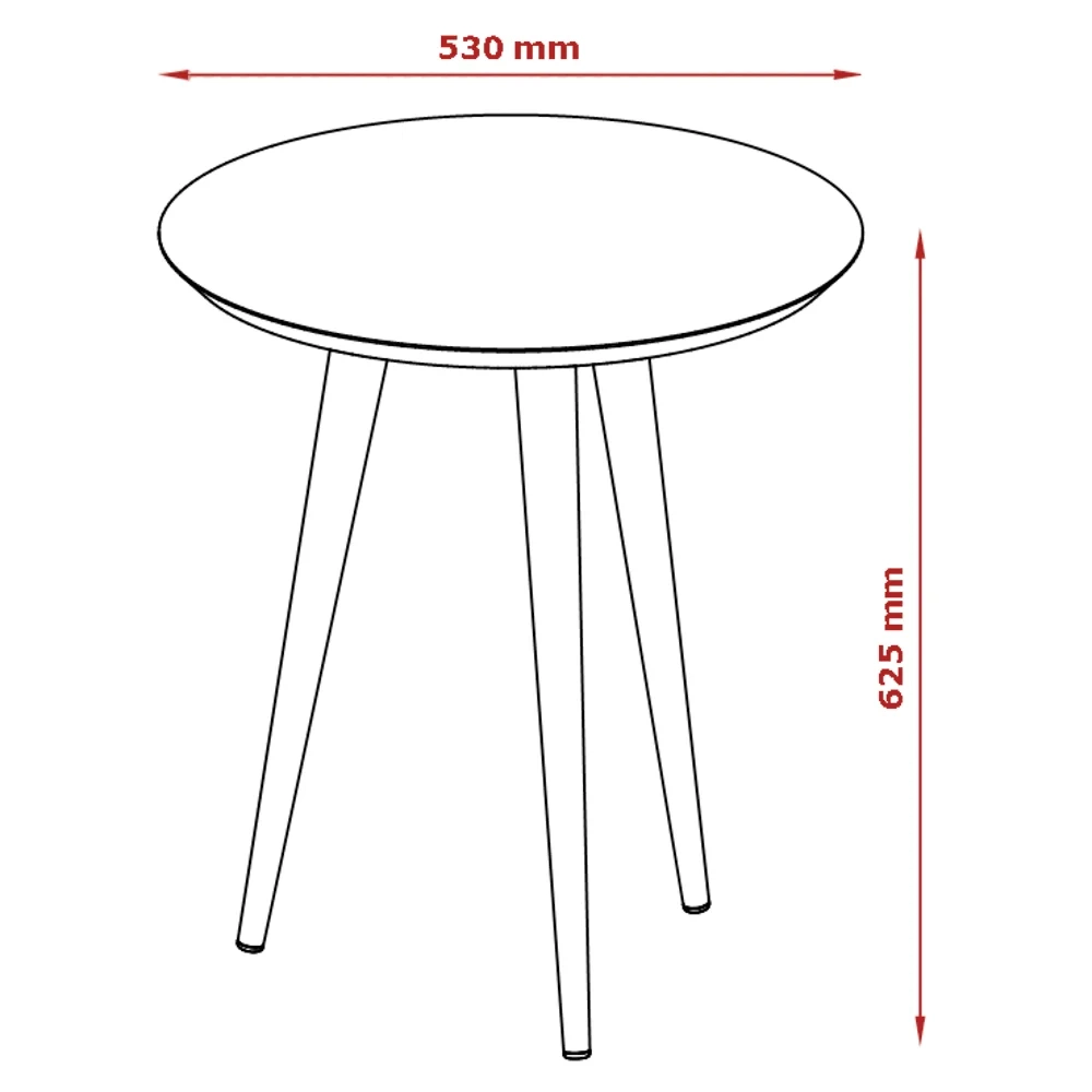 Mesa de Apoio Redonda Pés Madeira Luna 530 Cumarú - Patrimar