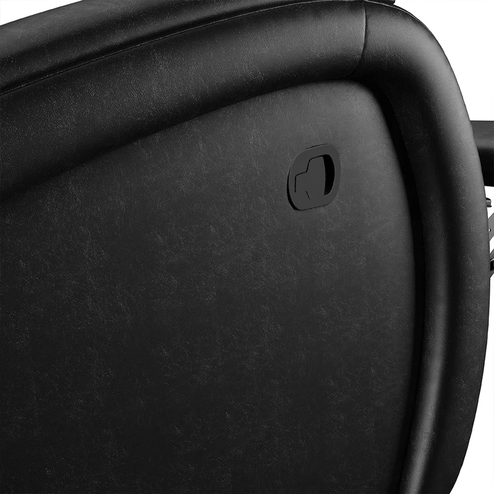 Poltrona do Papai Reclinável Kalie Glider Giratória FH9 PU Preto Brilho - Mpozenato