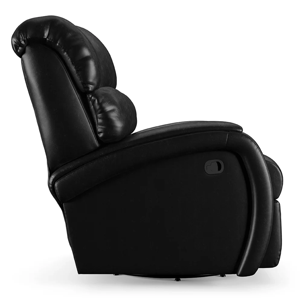 Poltrona do Papai Reclinável Kalie Glider Giratória FH9 PU Preto Brilho - Mpozenato