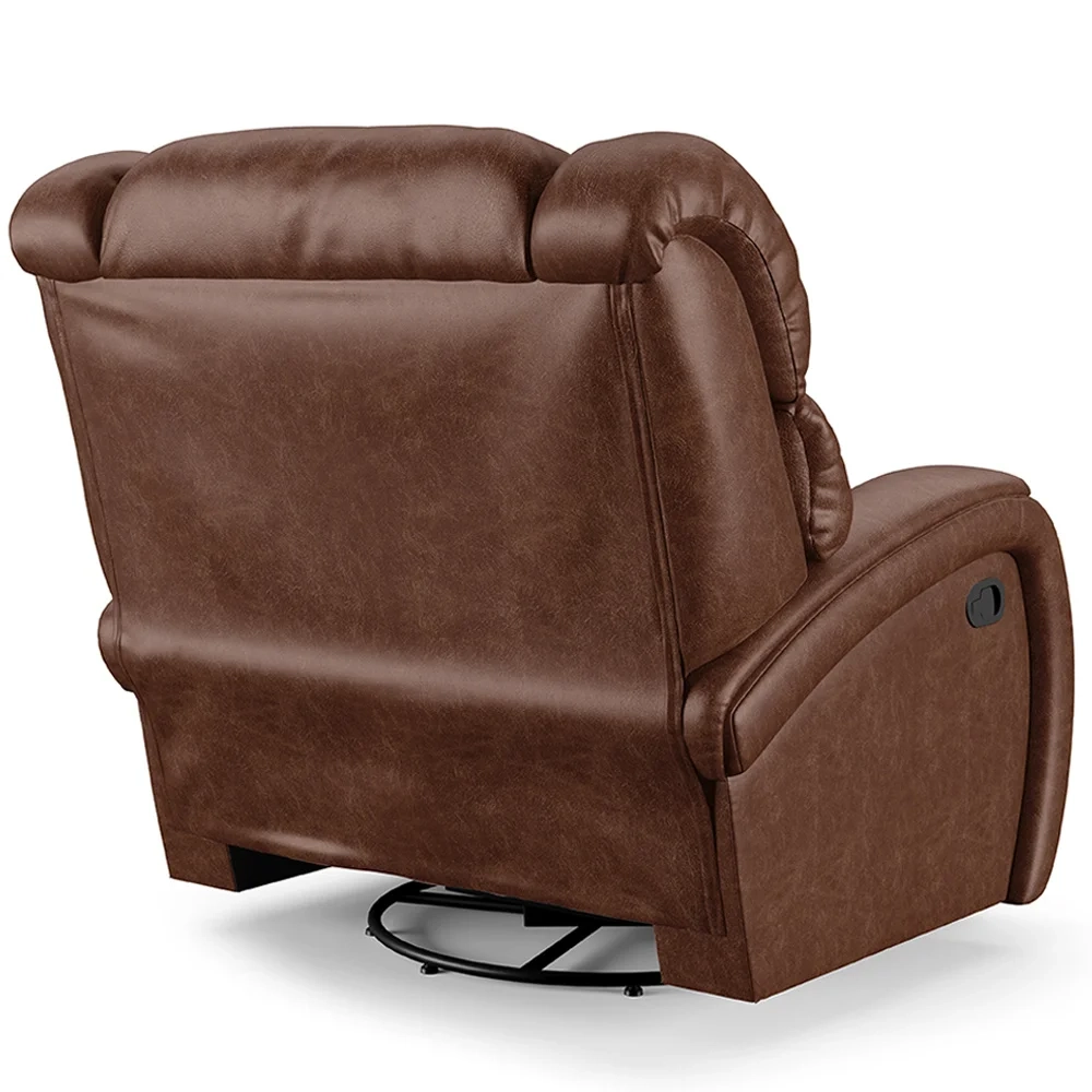 Poltrona do Papai Reclinável Kalie Glider Giratória FH9 PU Marrom Brilho - Mpozenato