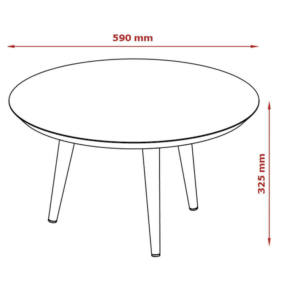 Mesa de Centro Redonda Pés Madeira Luna 590 Off White - Patrimar