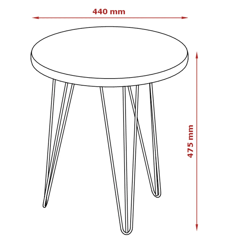 Mesa Lateral Redonda Base Aço Evolution Off White - Patrimar
